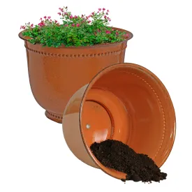 Sunnydaze Michael Metal Outdoor Plant Pots - 14.5"