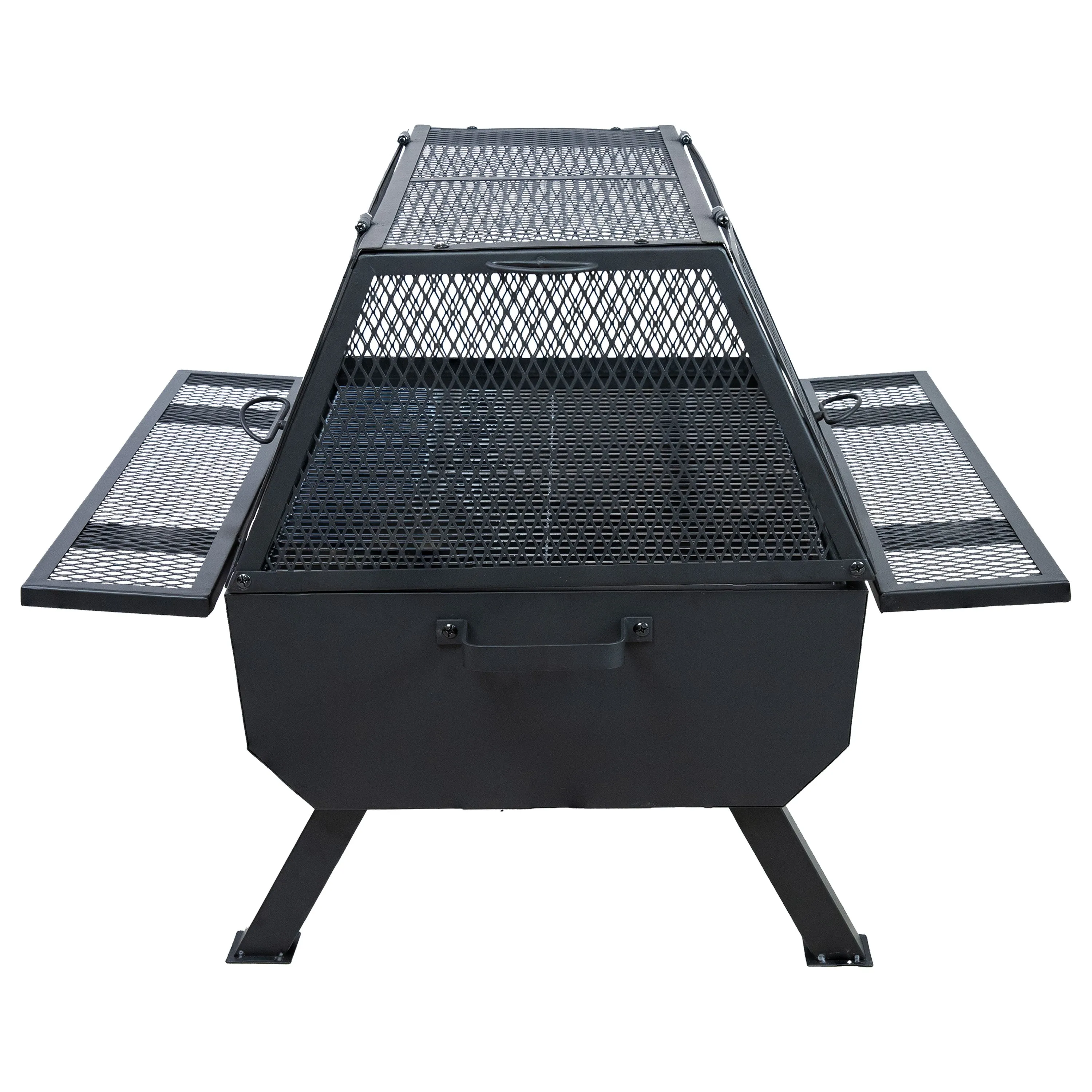 Sunnydaze Outdoor Fire Pit with Grill and Spark Screen -36" H