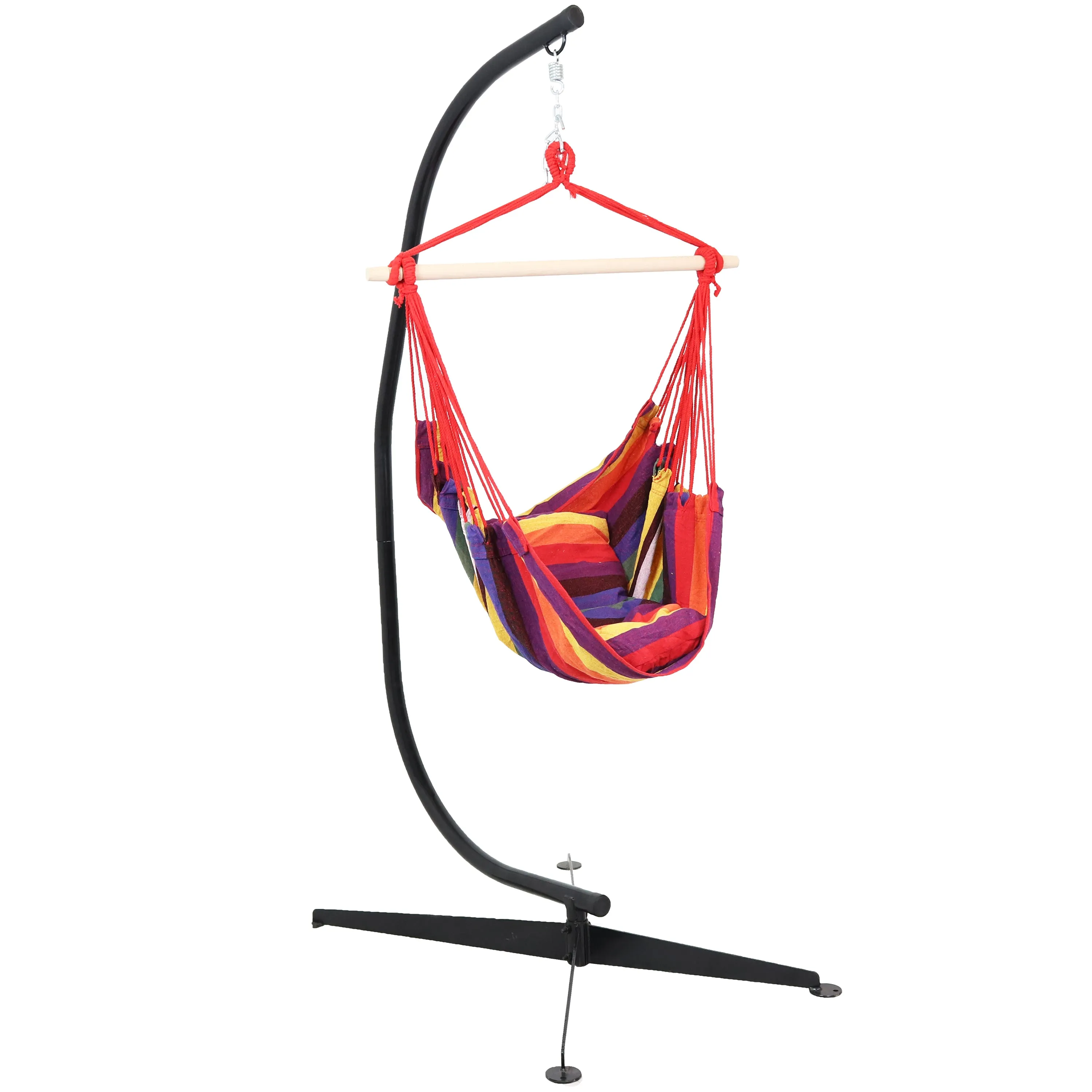 Sunnydaze Outdoor Hanging Hammock Chair and C-Stand Set