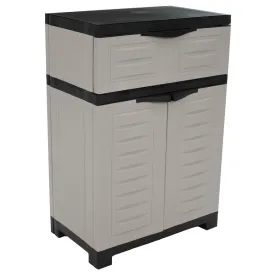 Sunnydaze Plastic Garage Storage Cabinet with Adjustable Shelf - Gray