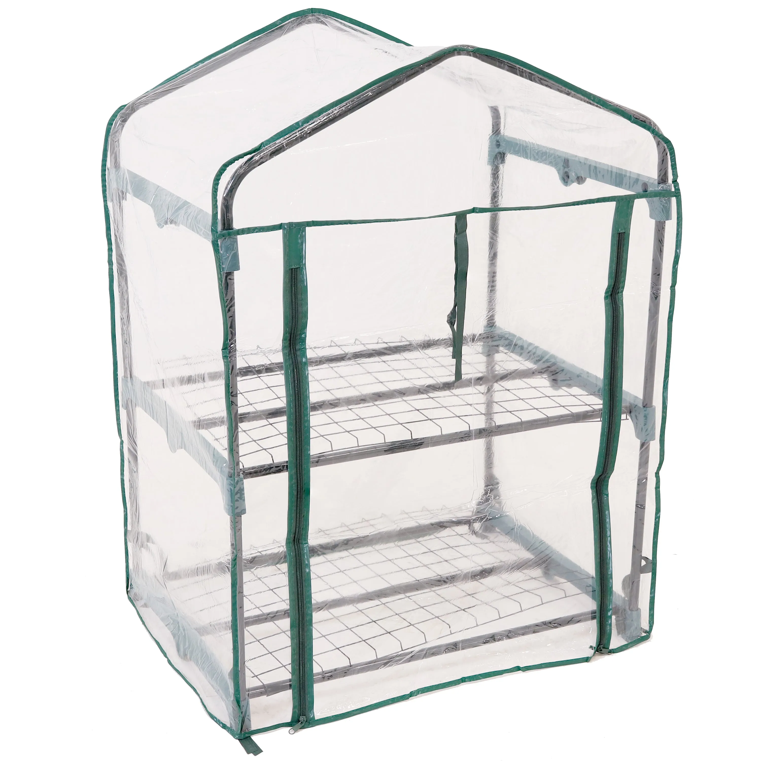 Sunnydaze Portable 2-Tier Mini Greenhouse for Outdoors - Clear