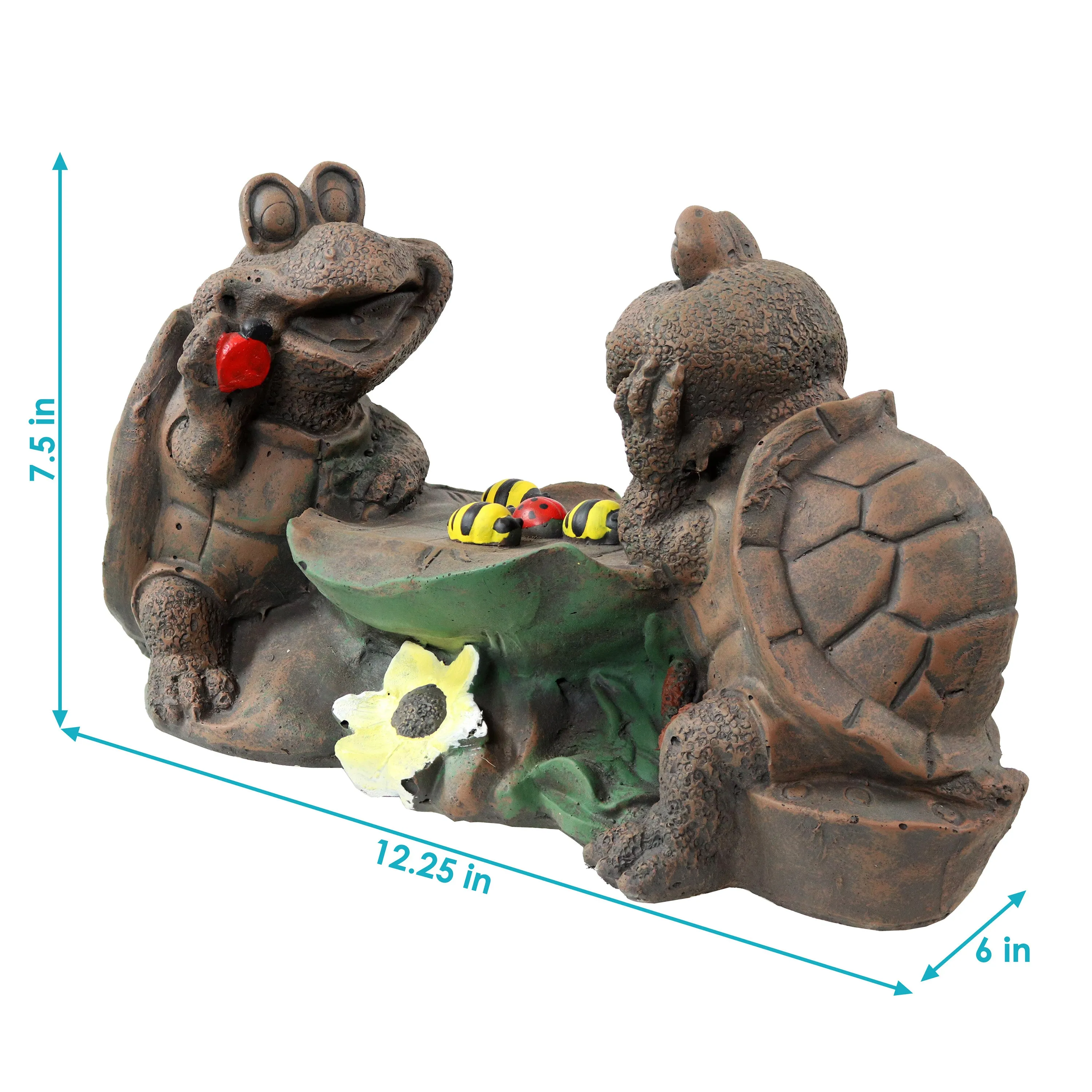 Sunnydaze Tic Tac Toe Turtles Concrete Garden Statue - 7.5" H