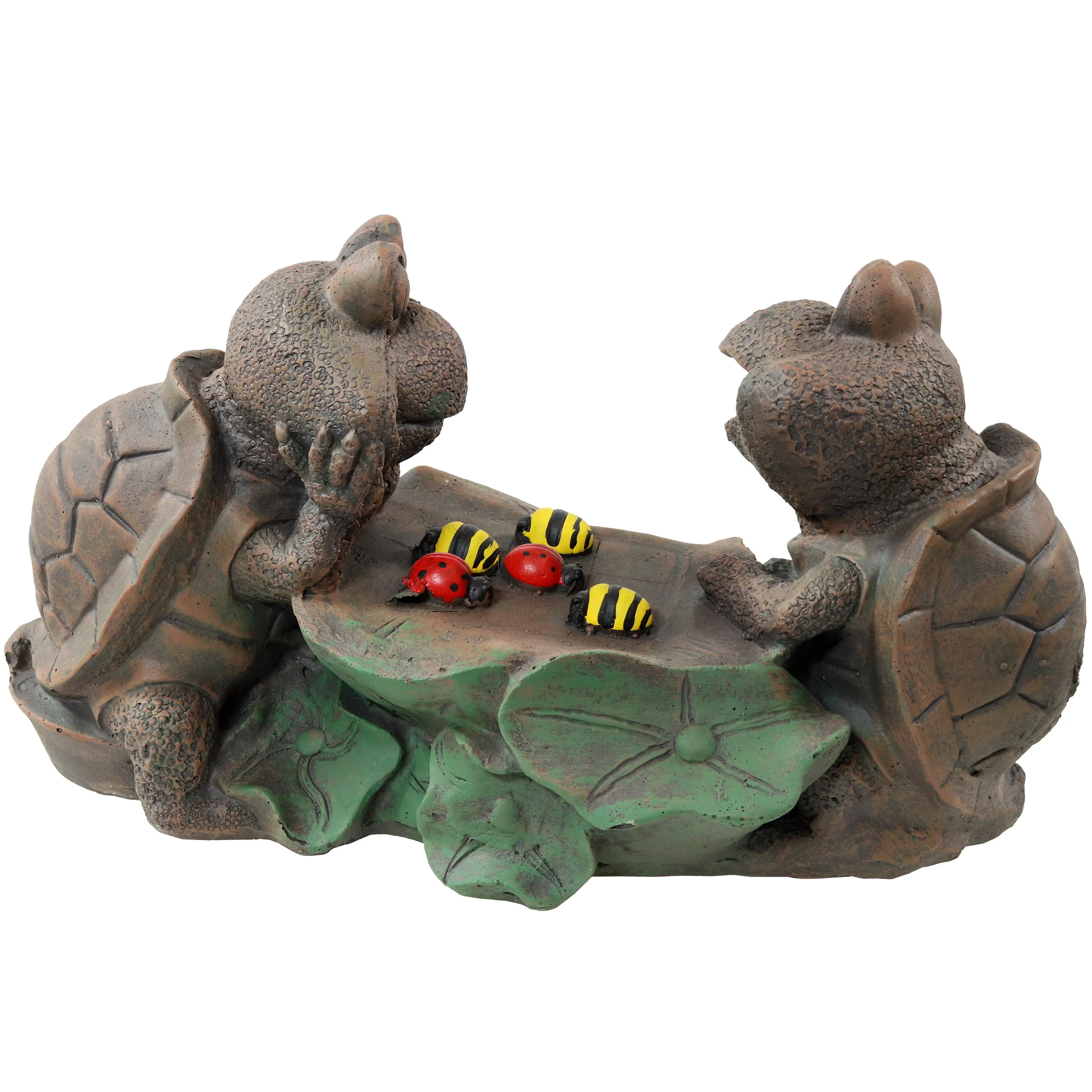 Sunnydaze Tic Tac Toe Turtles Concrete Garden Statue - 7.5" H