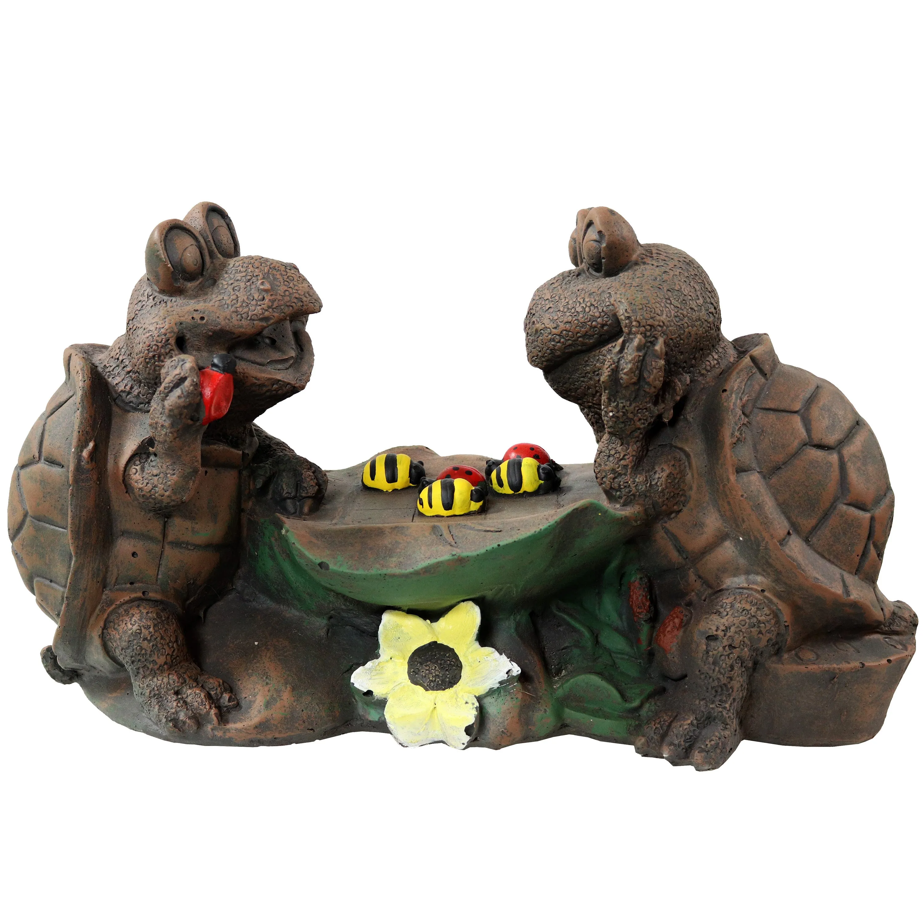 Sunnydaze Tic Tac Toe Turtles Concrete Garden Statue - 7.5" H