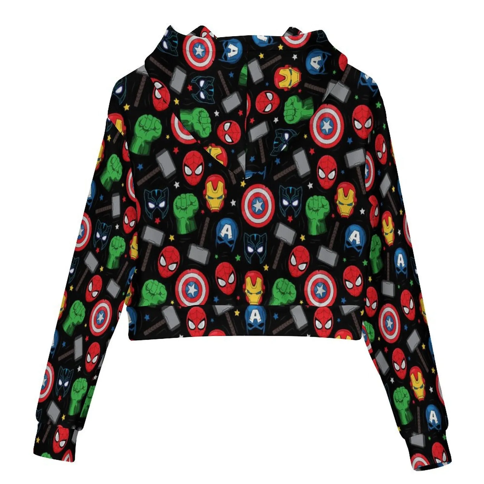 Super Heroes Women's Cropped Hoodie