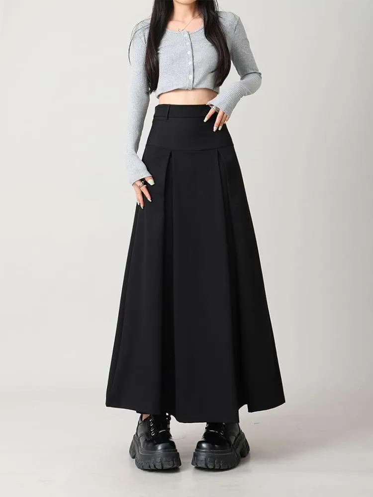 Tiered Pleated Midi Skirt