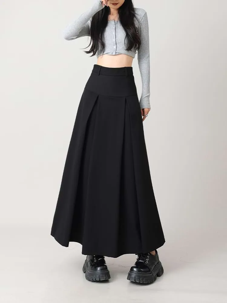 Tiered Pleated Midi Skirt