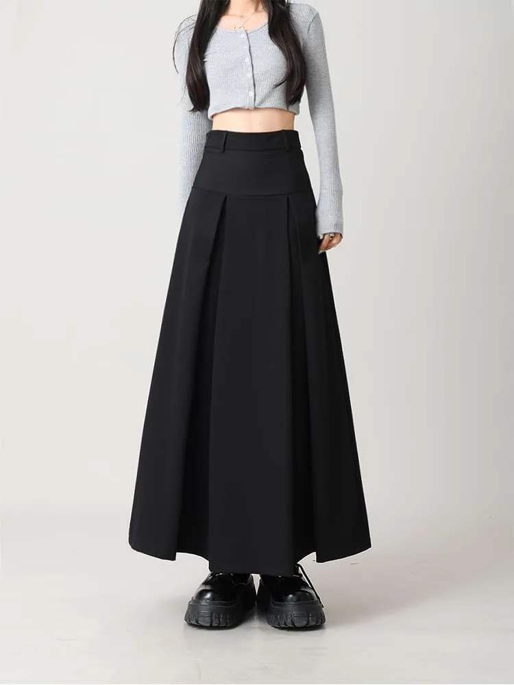 Tiered Pleated Midi Skirt