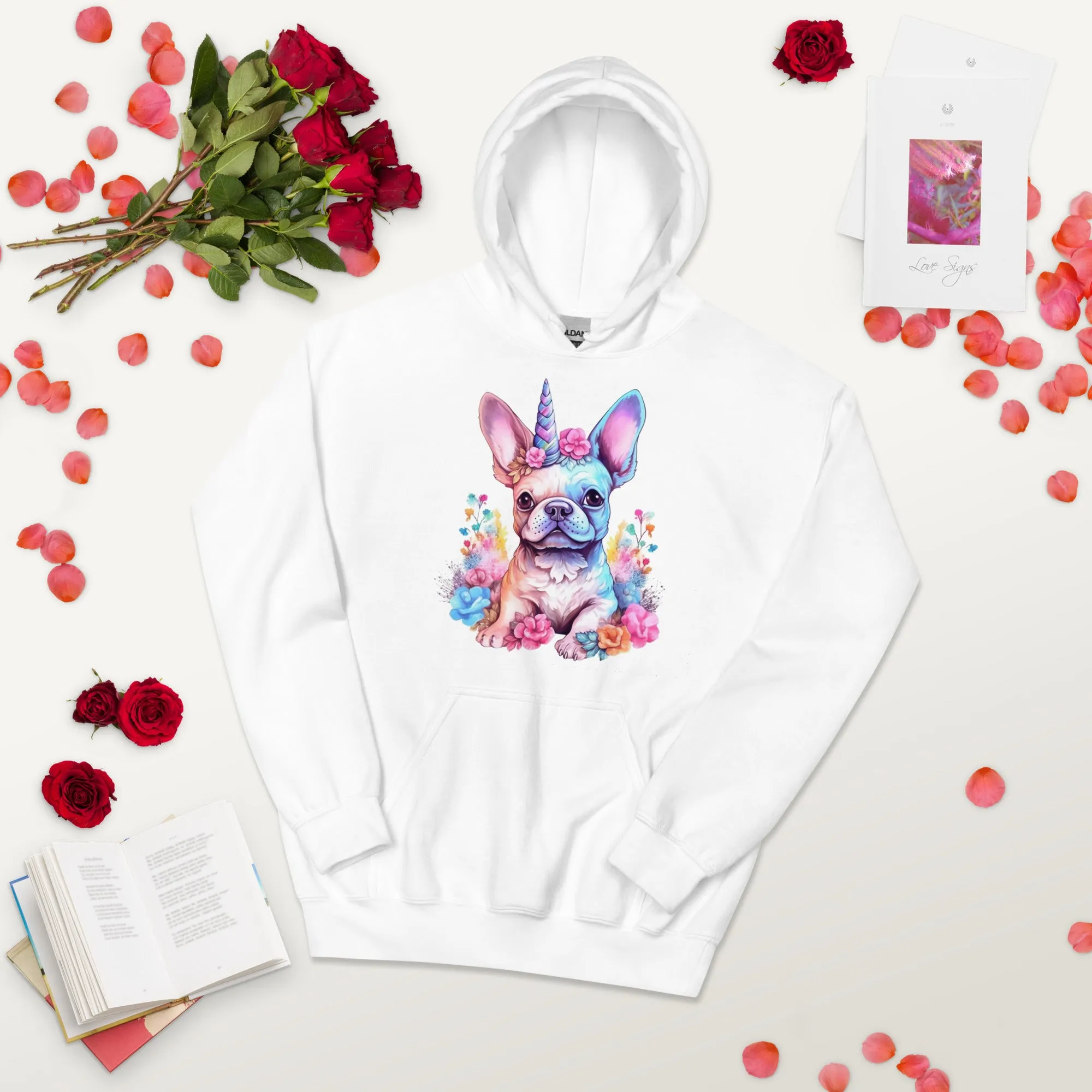 Unicorn-Inspired Frenchie Unisex Heavy Blend Hoodie - A Magical Choice for Style-Conscious Pet Lovers