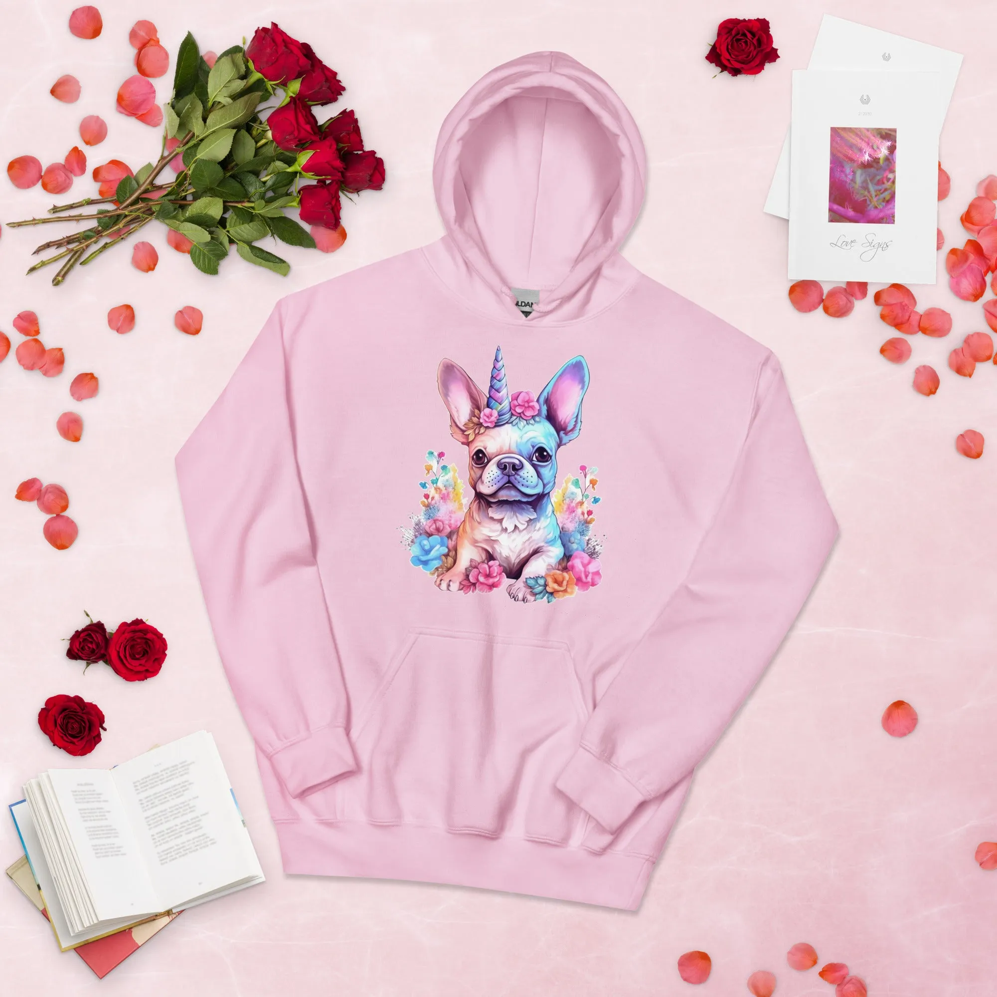 Unicorn-Inspired Frenchie Unisex Heavy Blend Hoodie - A Magical Choice for Style-Conscious Pet Lovers