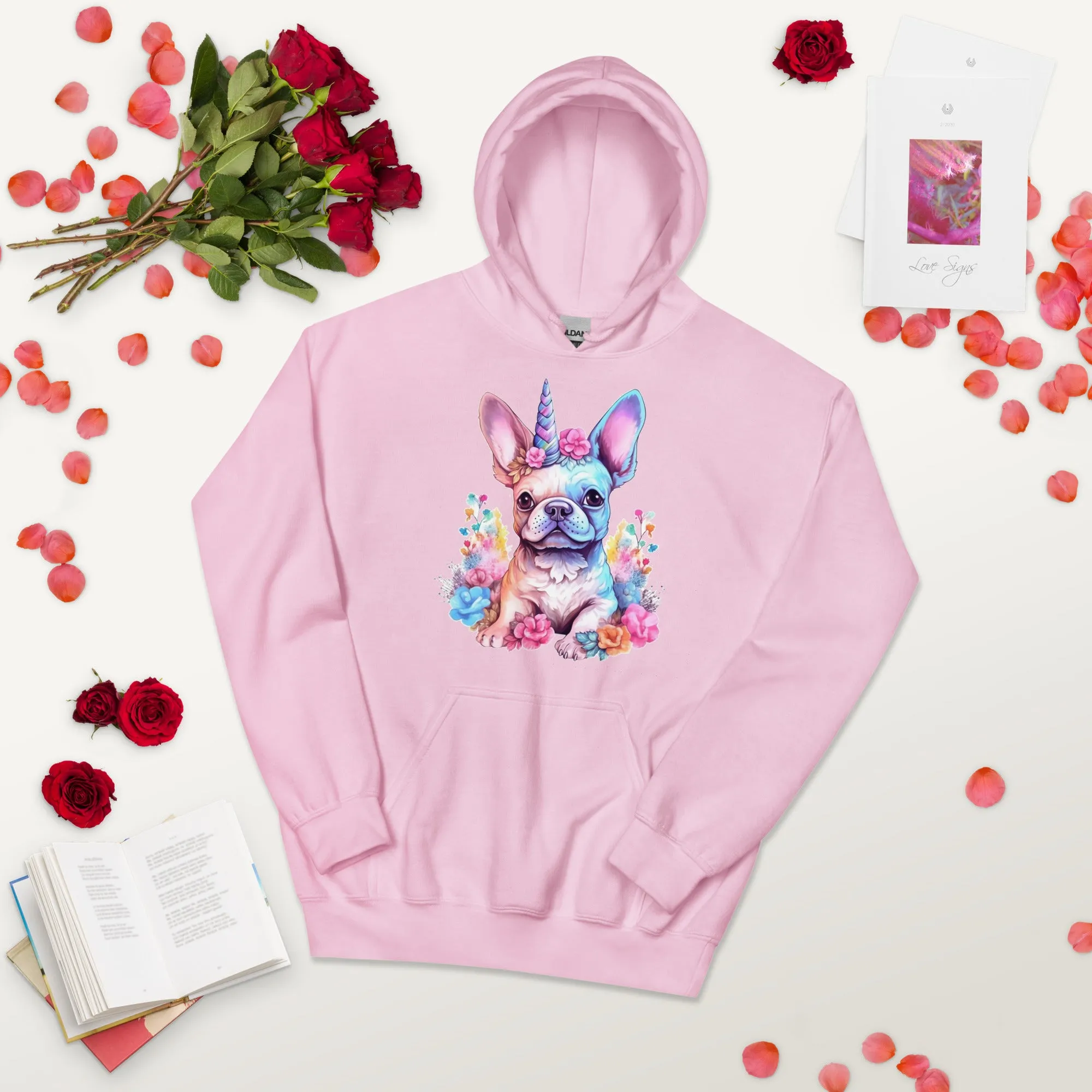 Unicorn-Inspired Frenchie Unisex Heavy Blend Hoodie - A Magical Choice for Style-Conscious Pet Lovers